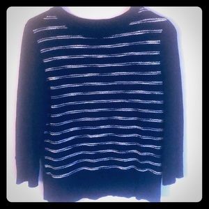 Sale⭐️Lou & Grey Black and White Striped Sweater